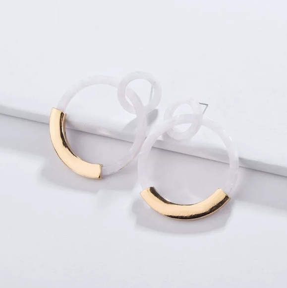 3 for $15💕 Double Hoop Acrylic Earrings - Picture 2 of 3